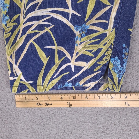 Liz Claiborne Capri Pants Womens Size 16 Blue Floral (Altered Waist) W31 L22 - Picture 8 of 16